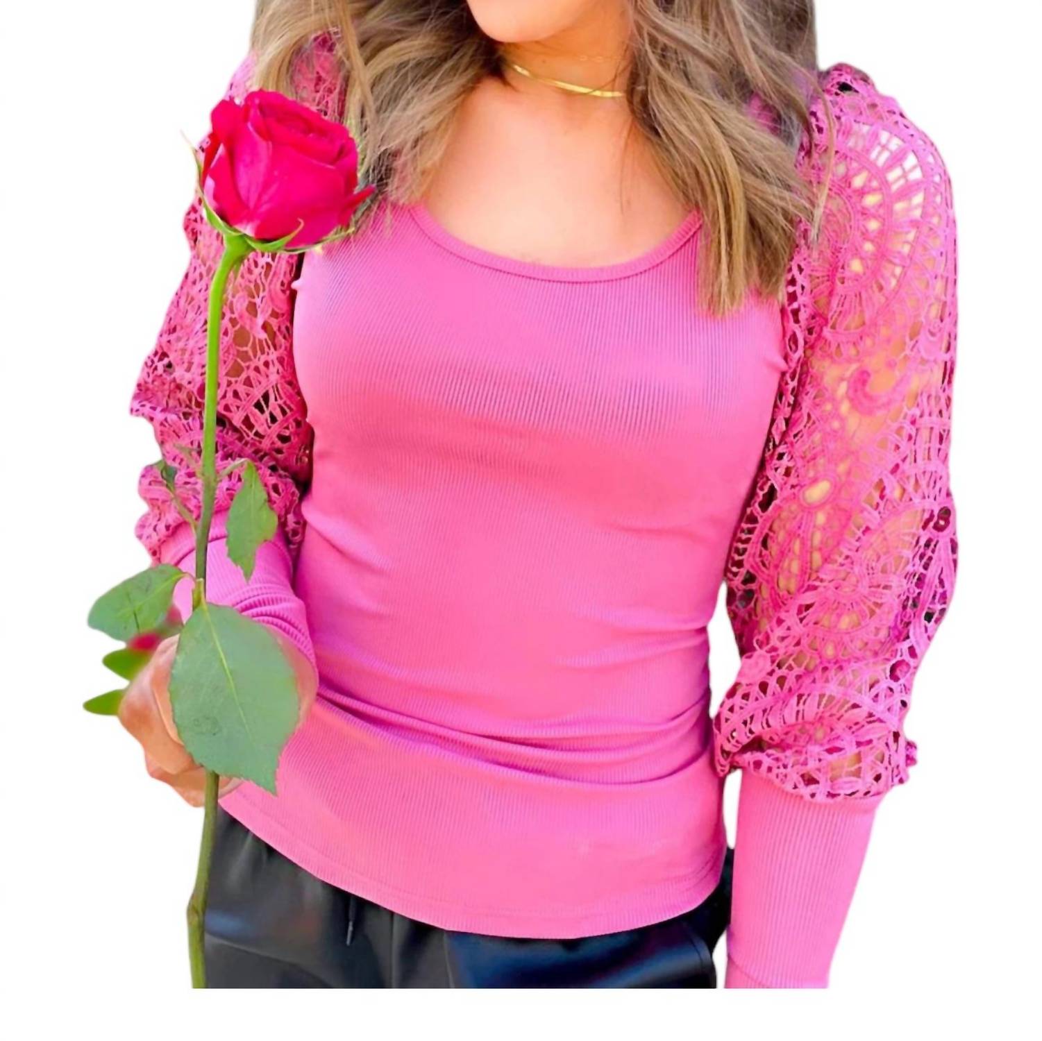 With Love, Molly - The Lilah Lace Sleeve Top