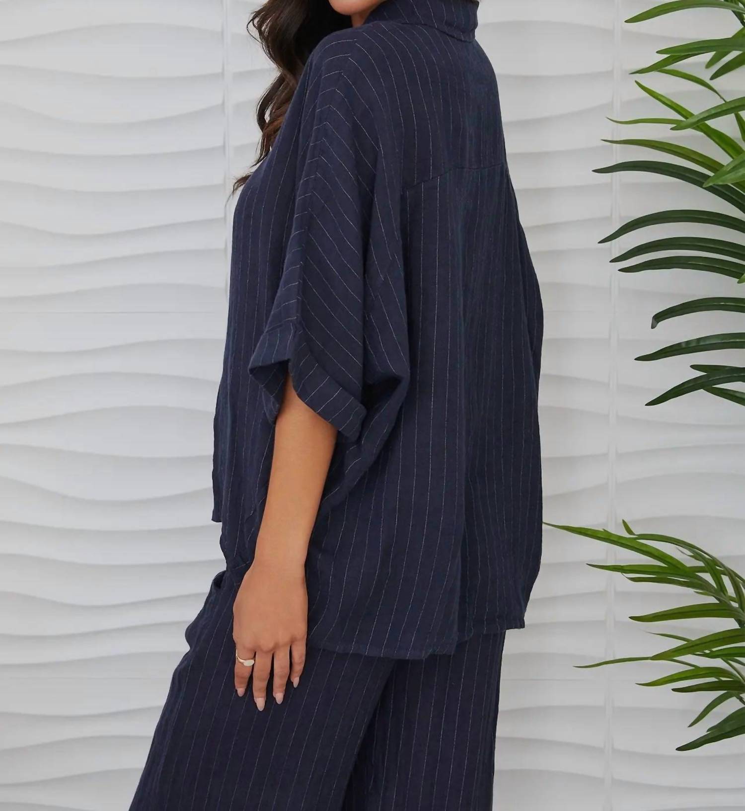 Milio Milano - Camden Pinstripe Popover Blouse