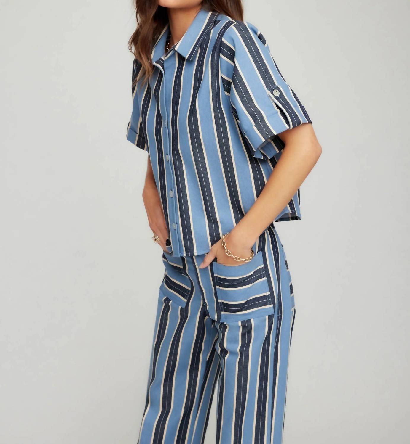 Fifteen Twenty - Kay Cuffed Sleeve Shirt