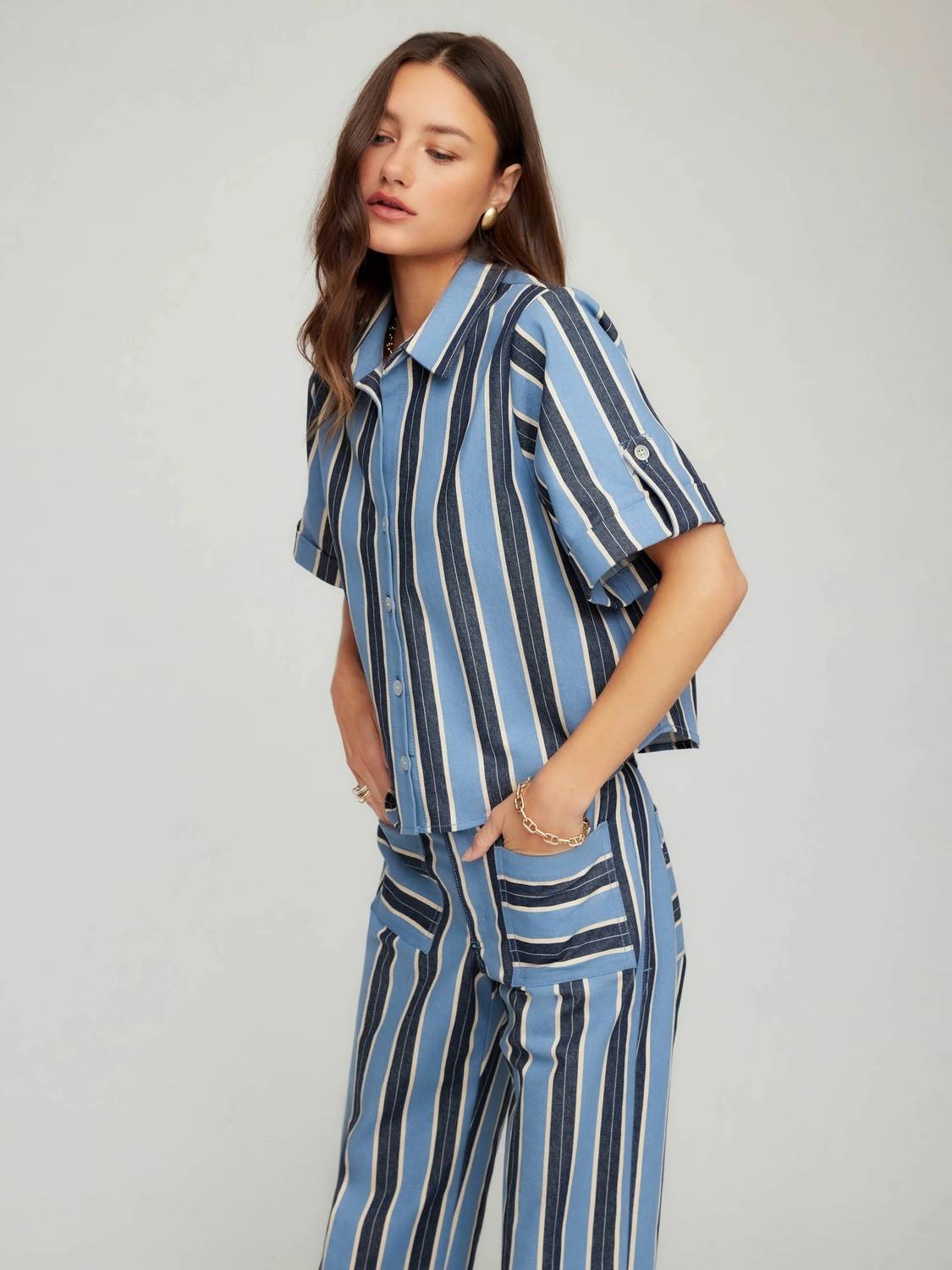 Fifteen Twenty - Kay Cuffed Sleeve Shirt