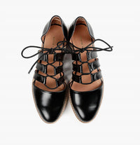 All Black - Women's Gillie D'orsay Flats