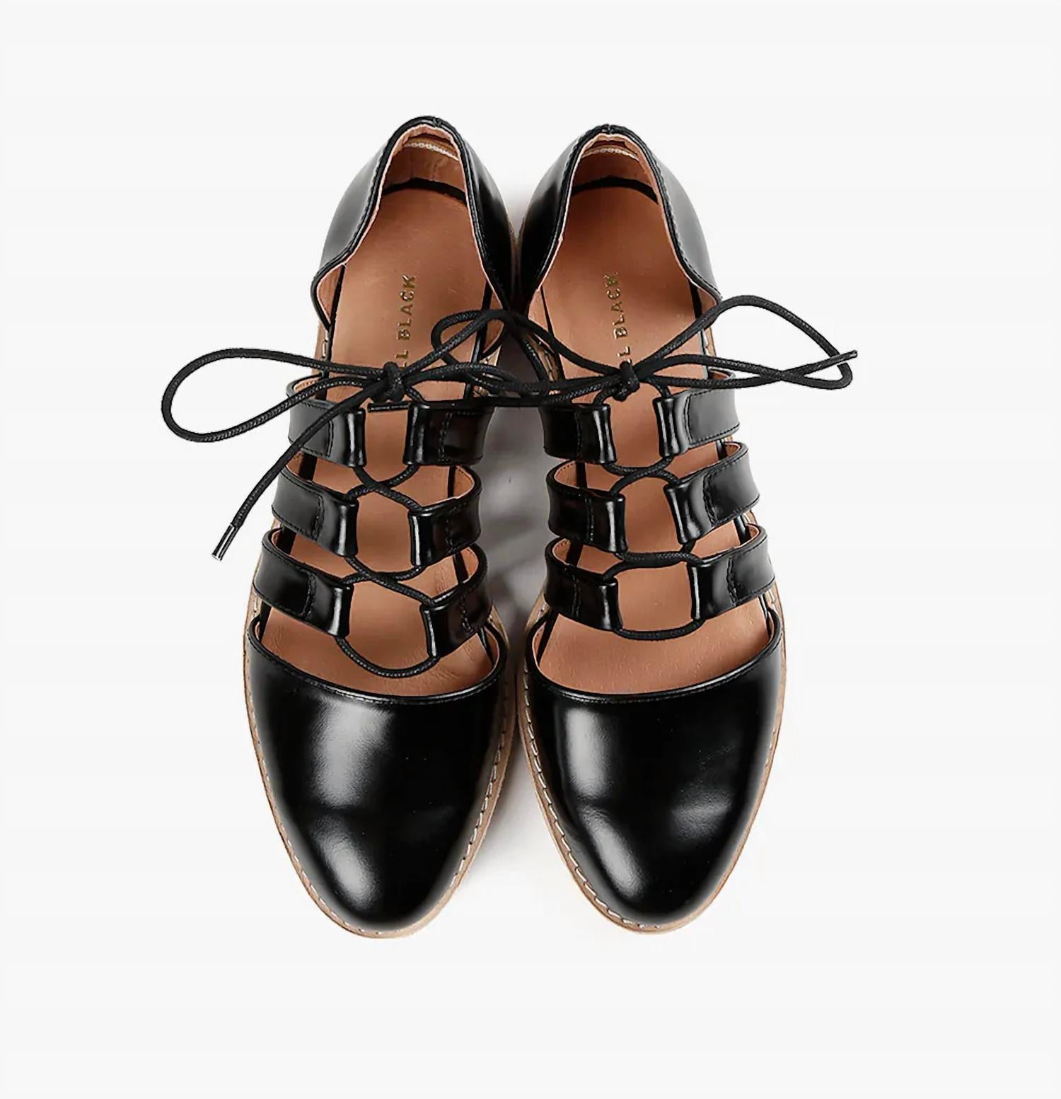 All Black - Women's Gillie D'orsay Flats