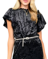 Ivy Jane - Velvet Flounce Blouse
