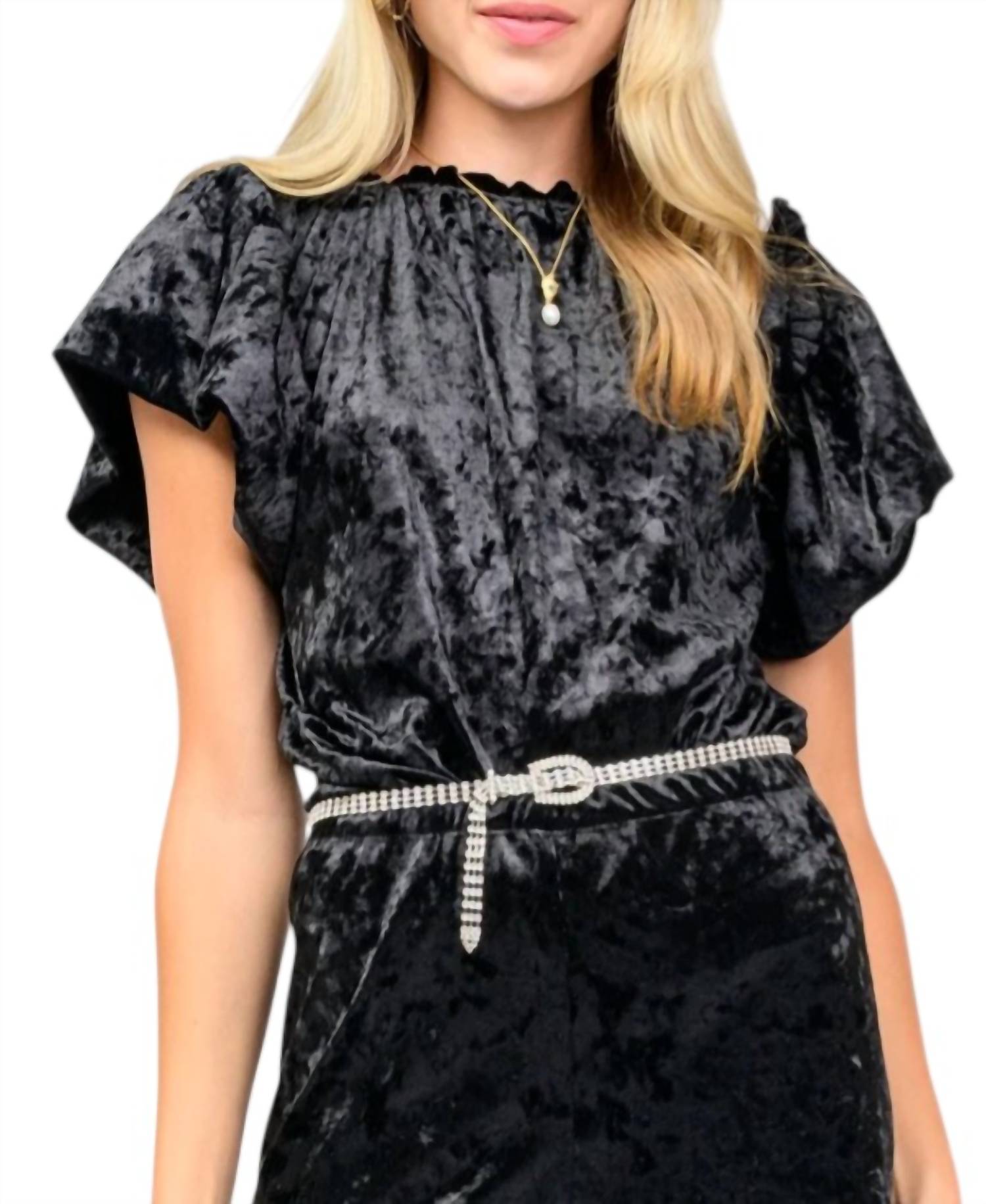 Ivy Jane - Velvet Flounce Blouse