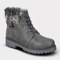 Lamo Women's Lace-up Boot in charcoal - women's shoe - detail view