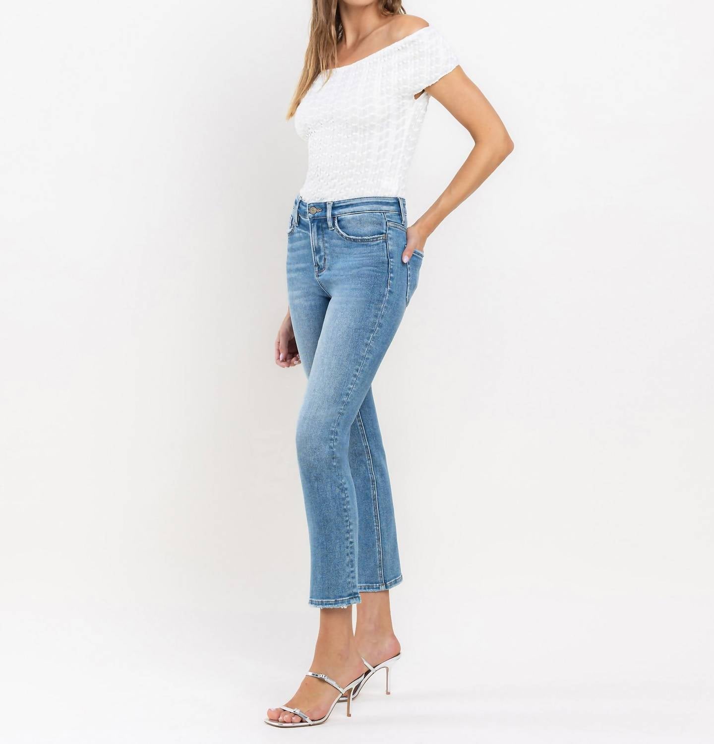 Vervet By Flying Monkey - High Rise Crop Slim Straight Jean