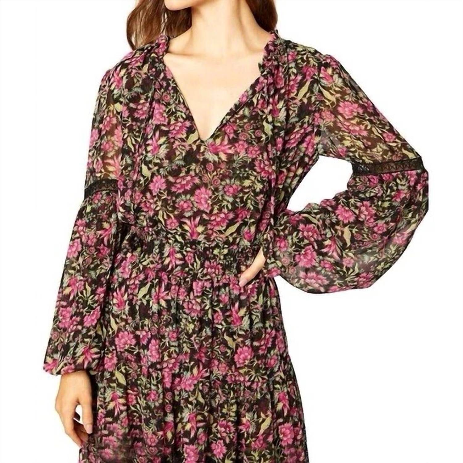 Misa Los Angeles Alicia Long Sleeve Top in flora fuchsia - women's blouse
