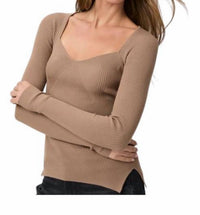Paige - Parvati Sweetheart Neck Rib Sweater
