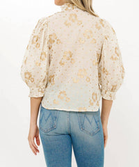 Oliphant - Carlin Ruffle Front Button Blouse