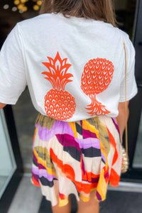 VERO MODA Pineapple Sweet Graphic Tee in white orange - women's t-shirt - alternate view