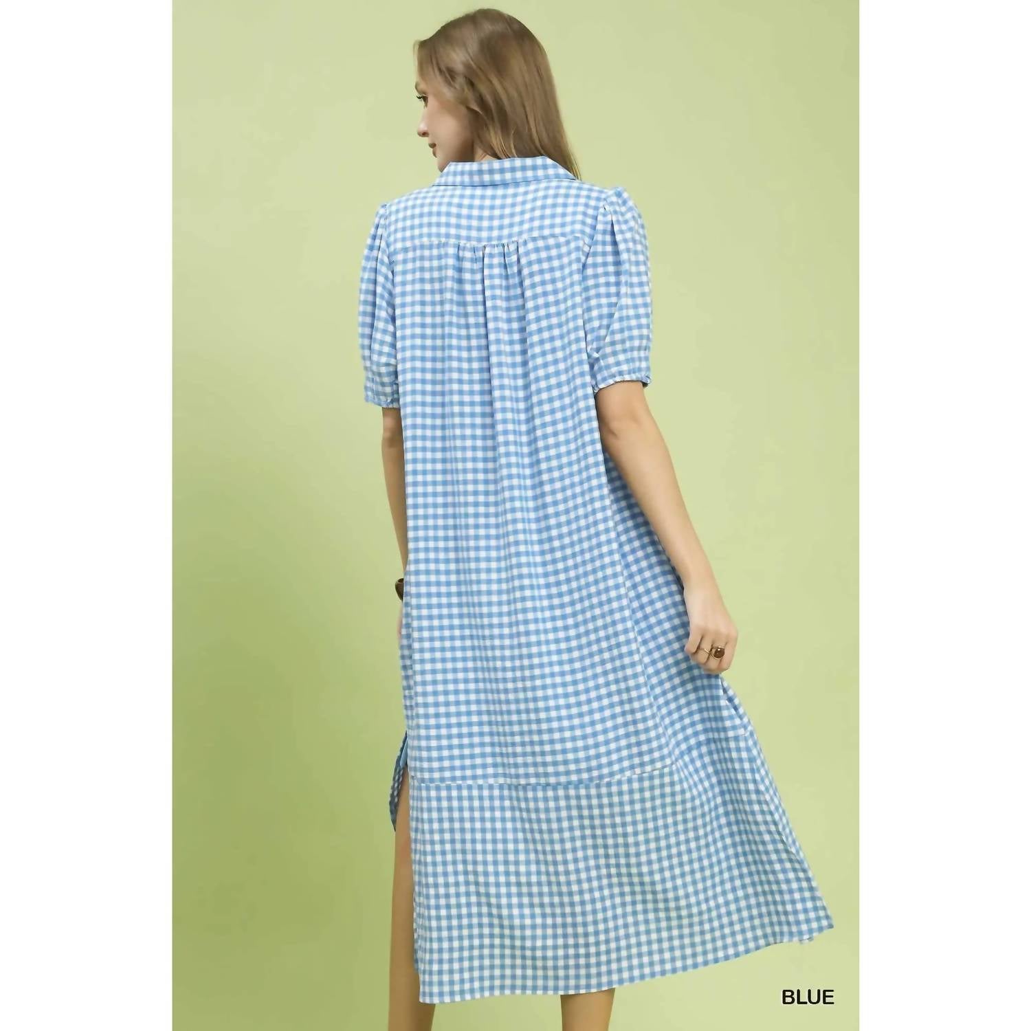 Style Usa - Gingham Midi Dress