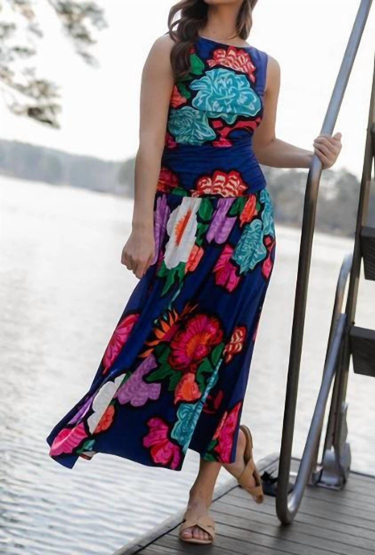 Alden Adair Quincy Dress in navy floral - women's dress - view 4