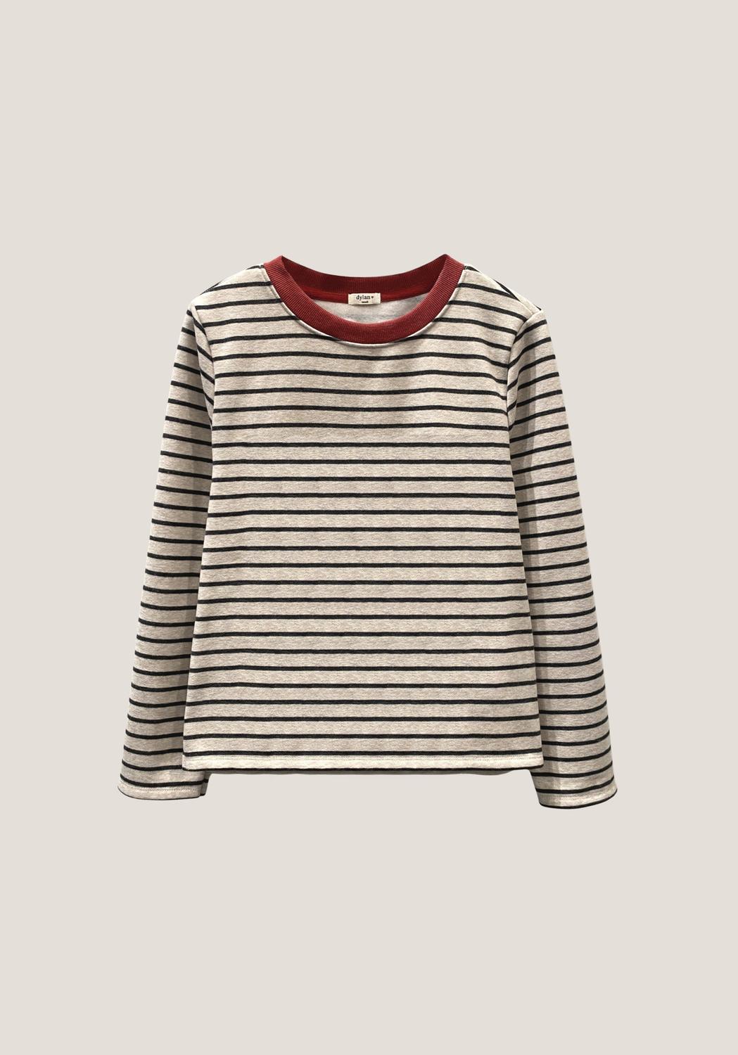 Dylan - Charlie Stripe Tee With Contrast Collar