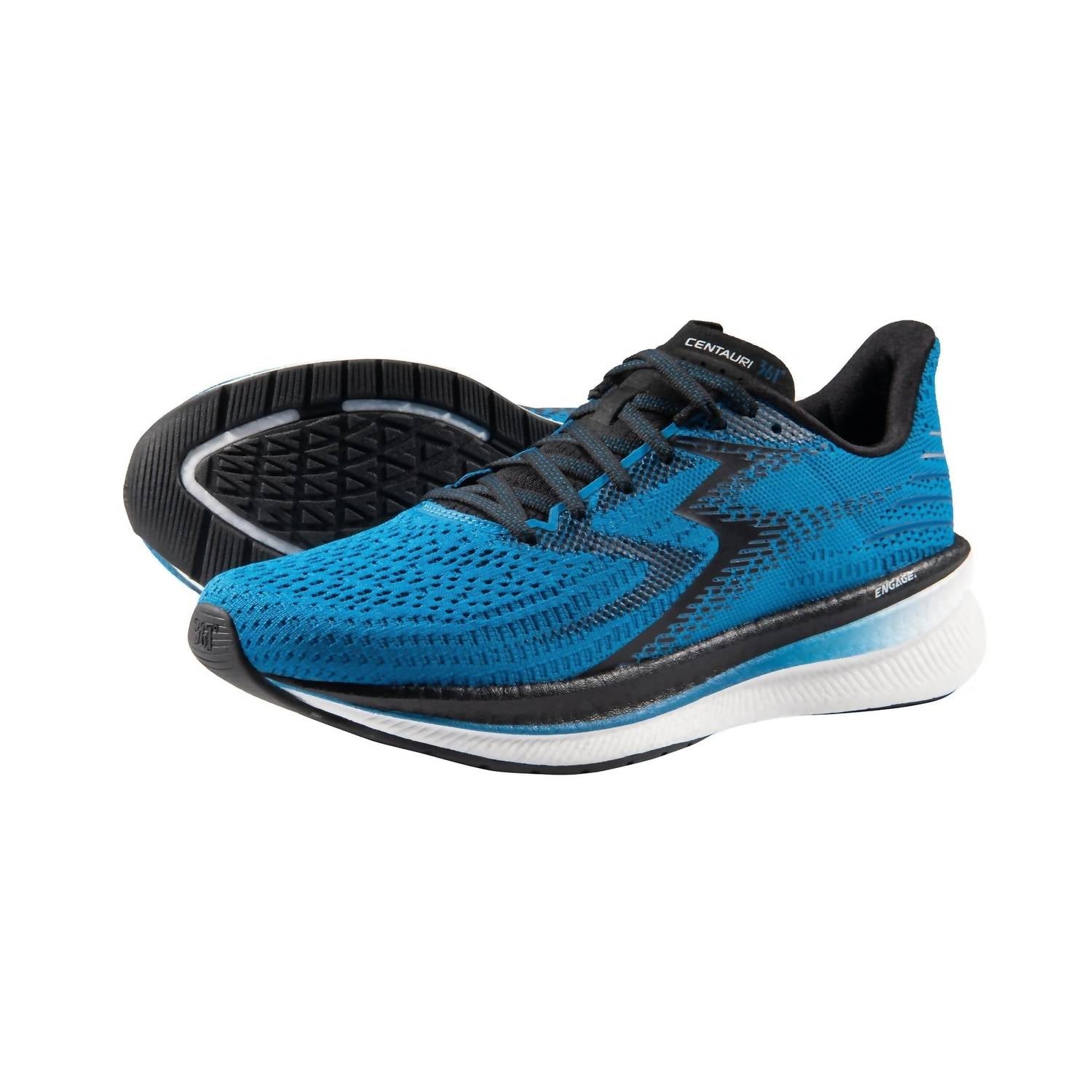 361 Degrees Men's Centauri Running Shoes in mykonos blue black - men's sneaker - detail view