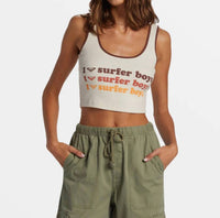 Roxy - I Heart Surfer Boys Crop Top