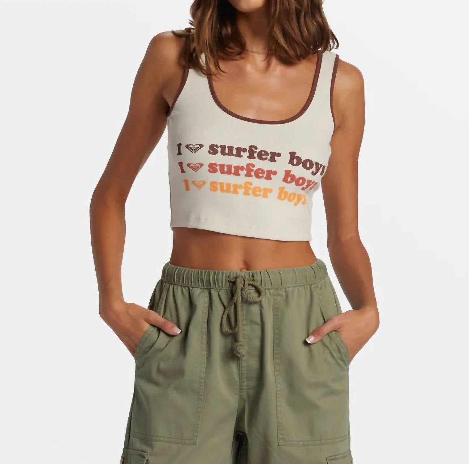 Roxy - I Heart Surfer Boys Crop Top
