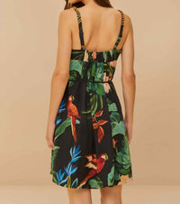 Farm Rio - Midnight Macaw Fiesta Mini Dress