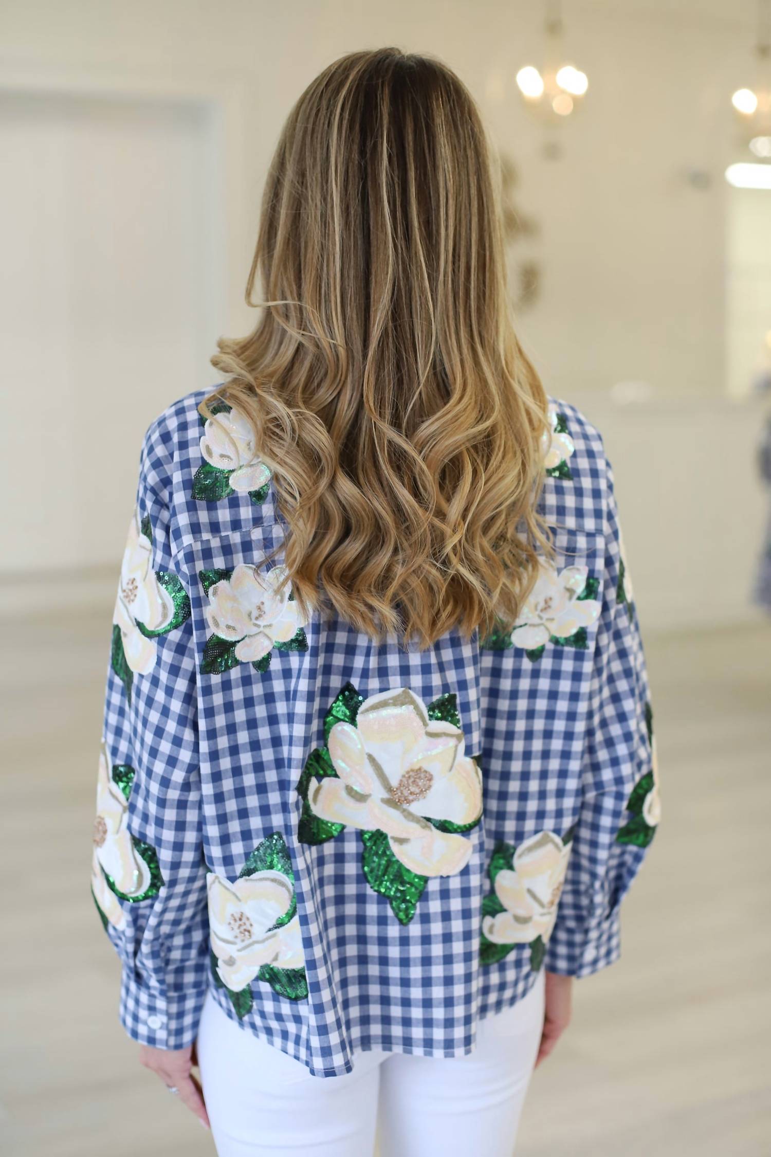 Queen Of Sparkles - Magnolia Button Up Top