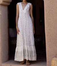 Oliphant - Ruffle V-neck Maxi Dress
