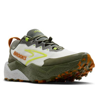 BROOKS Men's Caldera 8 Sneakers in 314 dusty olive lime oyster - men's shoe - detail view