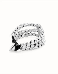 Unode50 - Three Strand Bead Sterling Silver-plated Bracelet