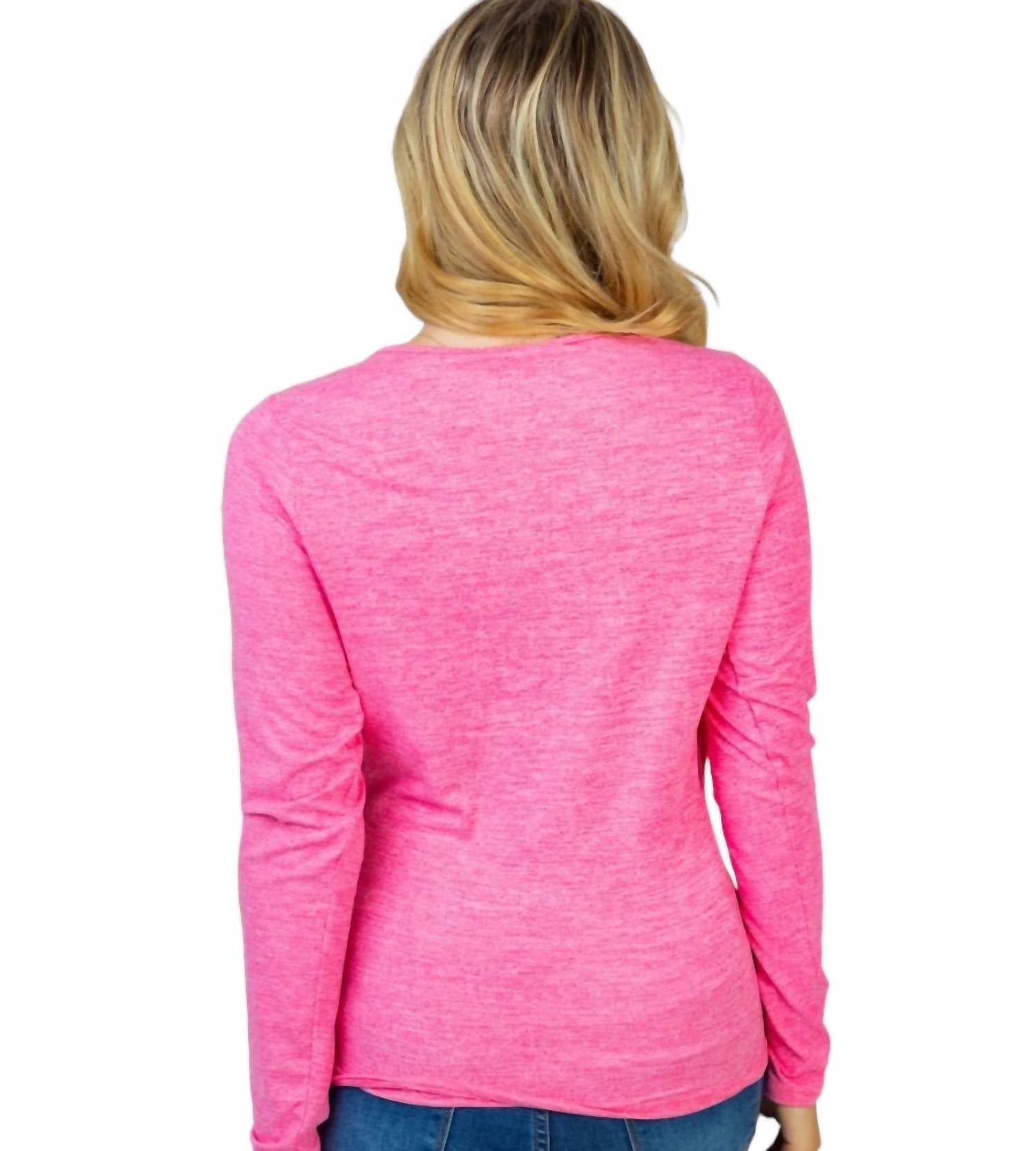 White Birch - Long Sleeve Knit Keyhole Top - Plus