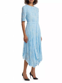Jason Wu - Pleated Floral Fil Coupe Fit and Flare Midi Dress