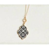 FUNKY MONKEY Women's Mosaic Long Pendant Necklace in black white - women's jewelry - detail view