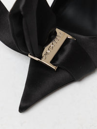 Salvatore Ferragamo - Women's Erica Slingbacks Satin With Asymmetric Bow Pump