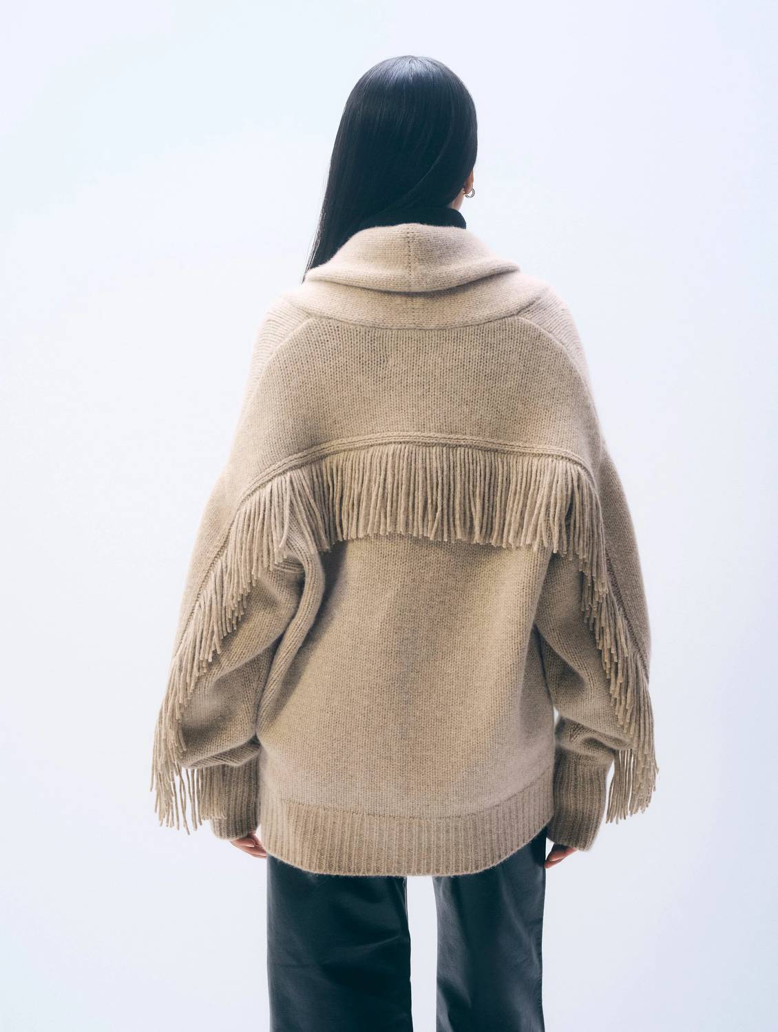 White + Warren - Cashmere Blend Luxe Fringe Coatigan