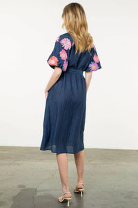 Thml - Indigo Bloom Puff Sleeve Dress