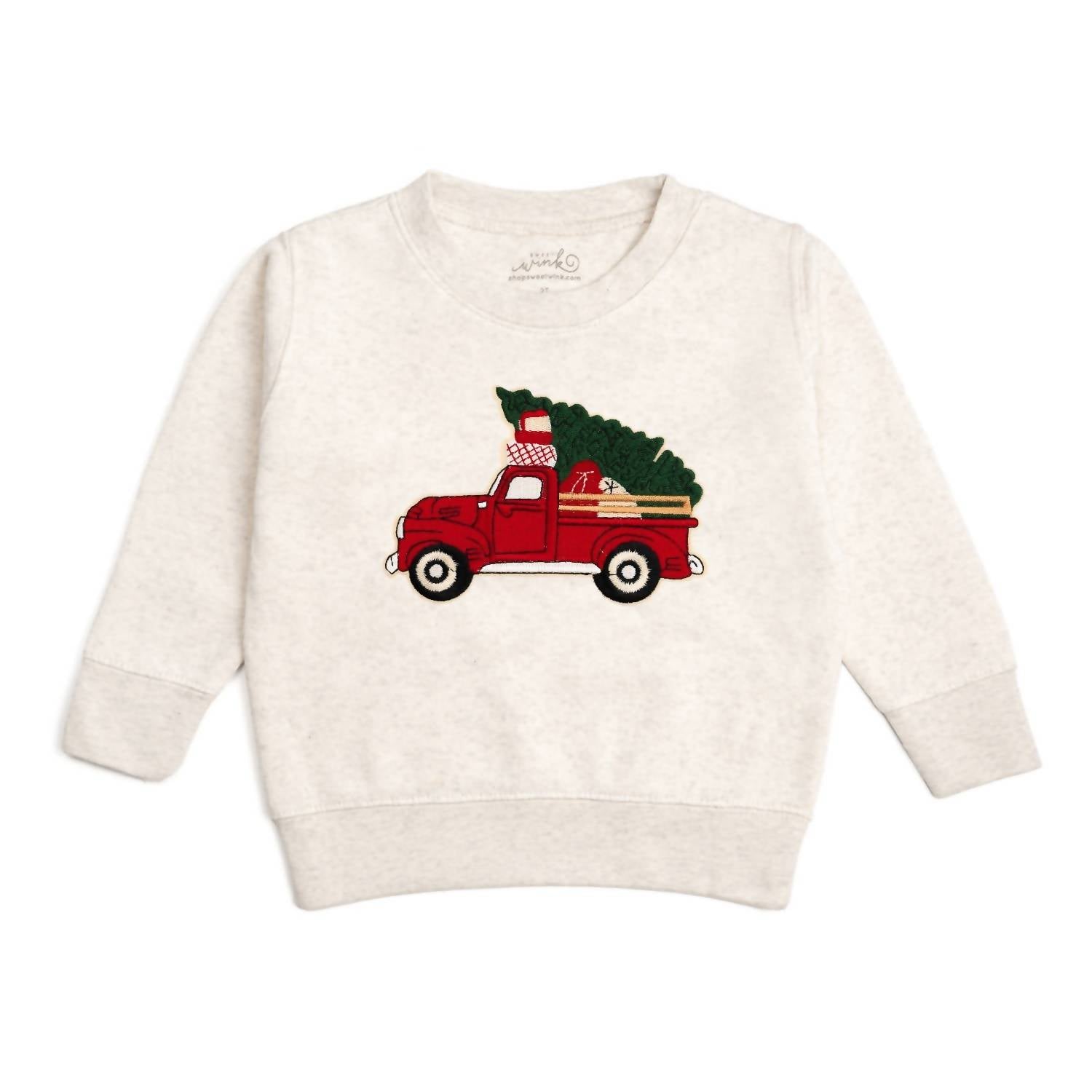 Sweet Wink - Baby Christmas Truck Patch Sweatshirt