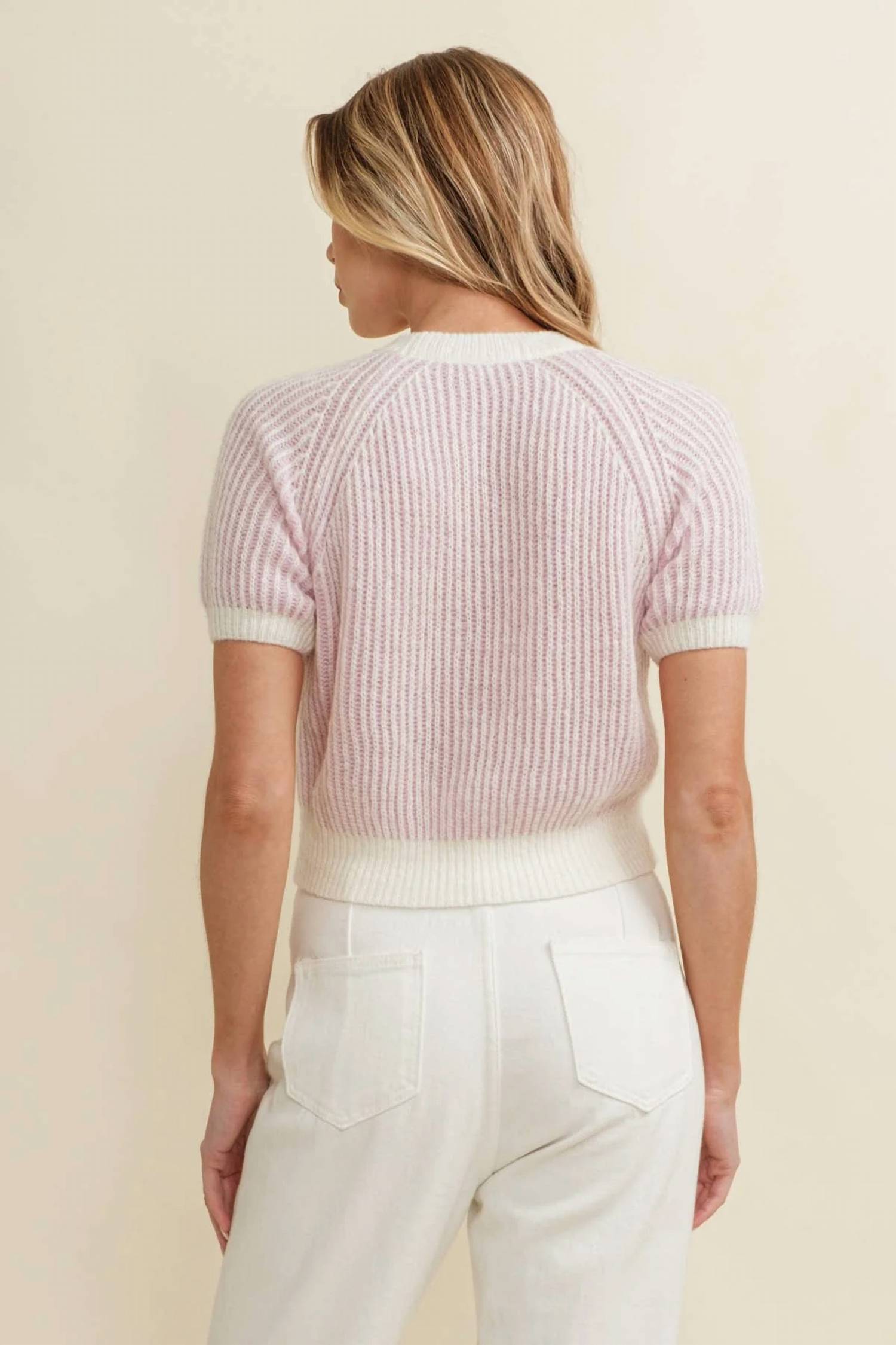 Cloud Ten - Ribbed Short Sleeve Sweater