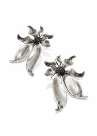 Kendra Scott Women's Anya Flower Statement Earrings in vintage rhodium - women's jewelry - detail view