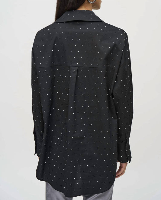 Joseph Ribkoff - Stretch Cotton Blouse With Rhinestones