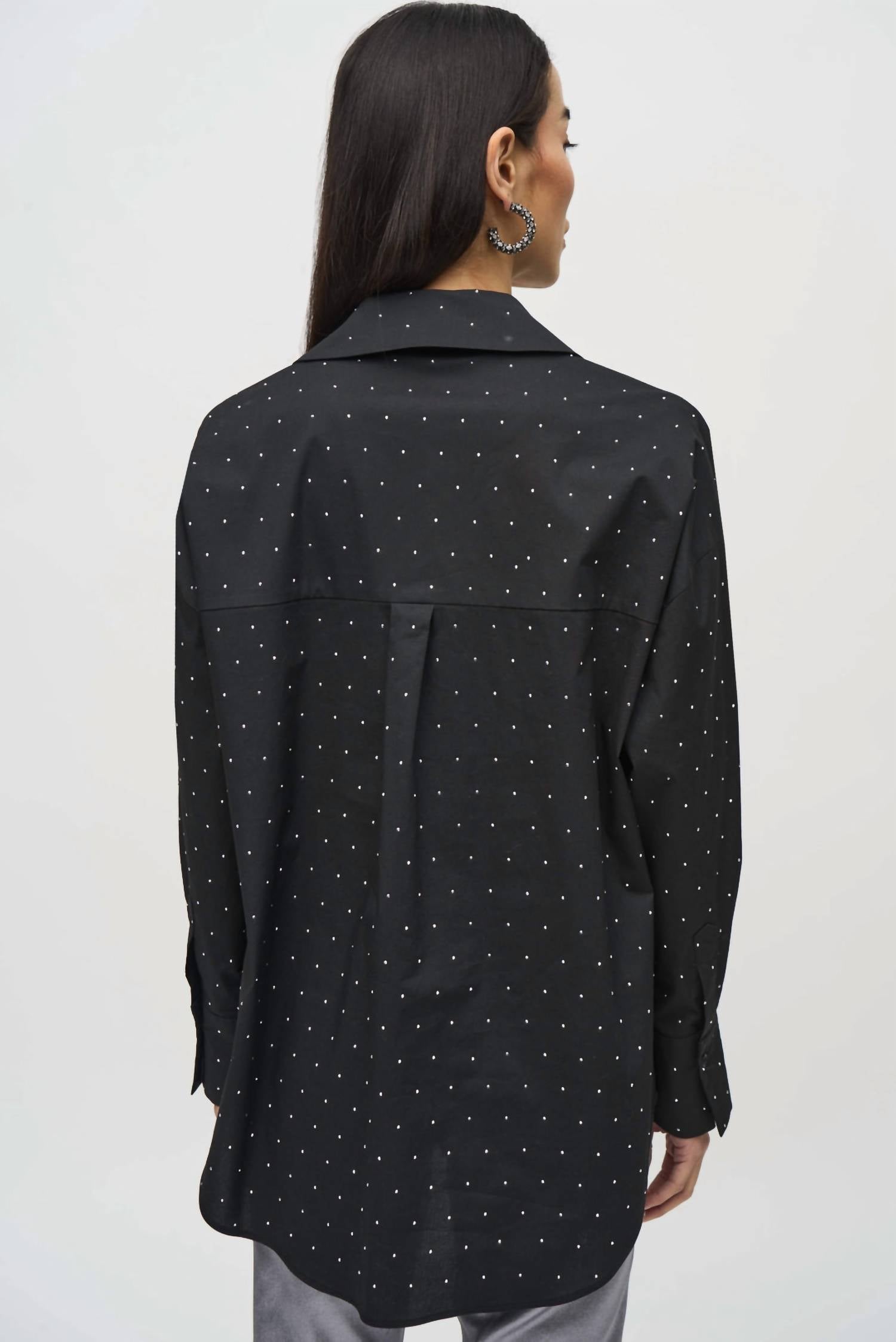 Joseph Ribkoff - Stretch Cotton Blouse With Rhinestones
