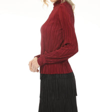 Joseph Ribkoff - Micro Pleated Mock Neck Top