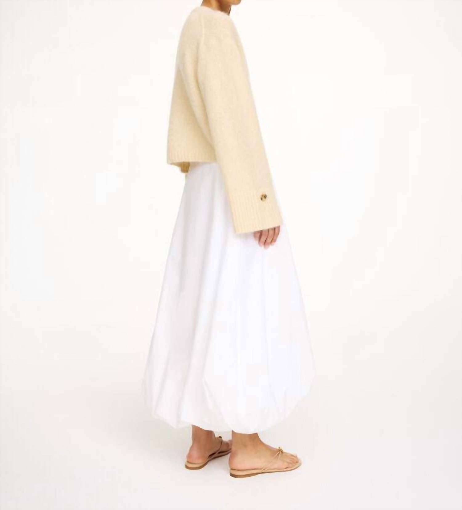 BY MALENE BIRGER Cierrou Soft Cardigan in vanilla cream - women's cardigan - detail view