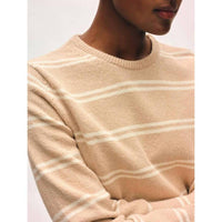 White + Warren - Boucle Striped Crewneck Sweater