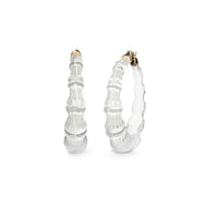 Gold & Honey - Women's Bamboo Illusion Lucite Hoop Earrings