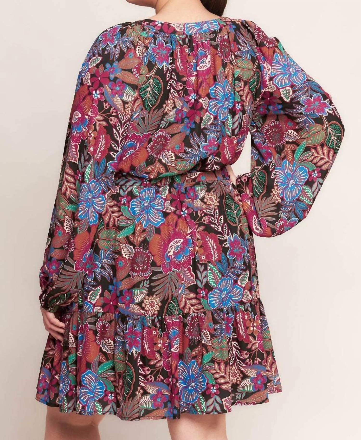 Flying Tomato - Printed Woven Mini Dress - Plus