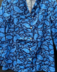 PATTY KIM Women's Elizabeth Button Down Blouse in blue - women's blouse - detail view