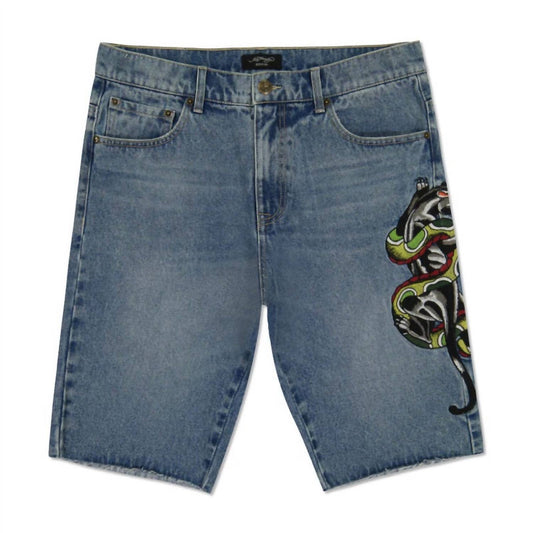 Ed Hardy - Men's Panther Snake Denim Skater Short