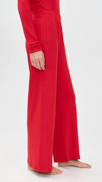 Z Supply Luxe Pointelle Pants in festive red 1 - women's pants - detail view