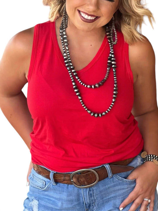 Texas True Threads - Jules Vneck Sleeveless Tops