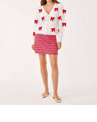 Lilly Pulitzer Kels Mini Skirt in cranberry red fiesta boucle 1 - women's skirt - view 6