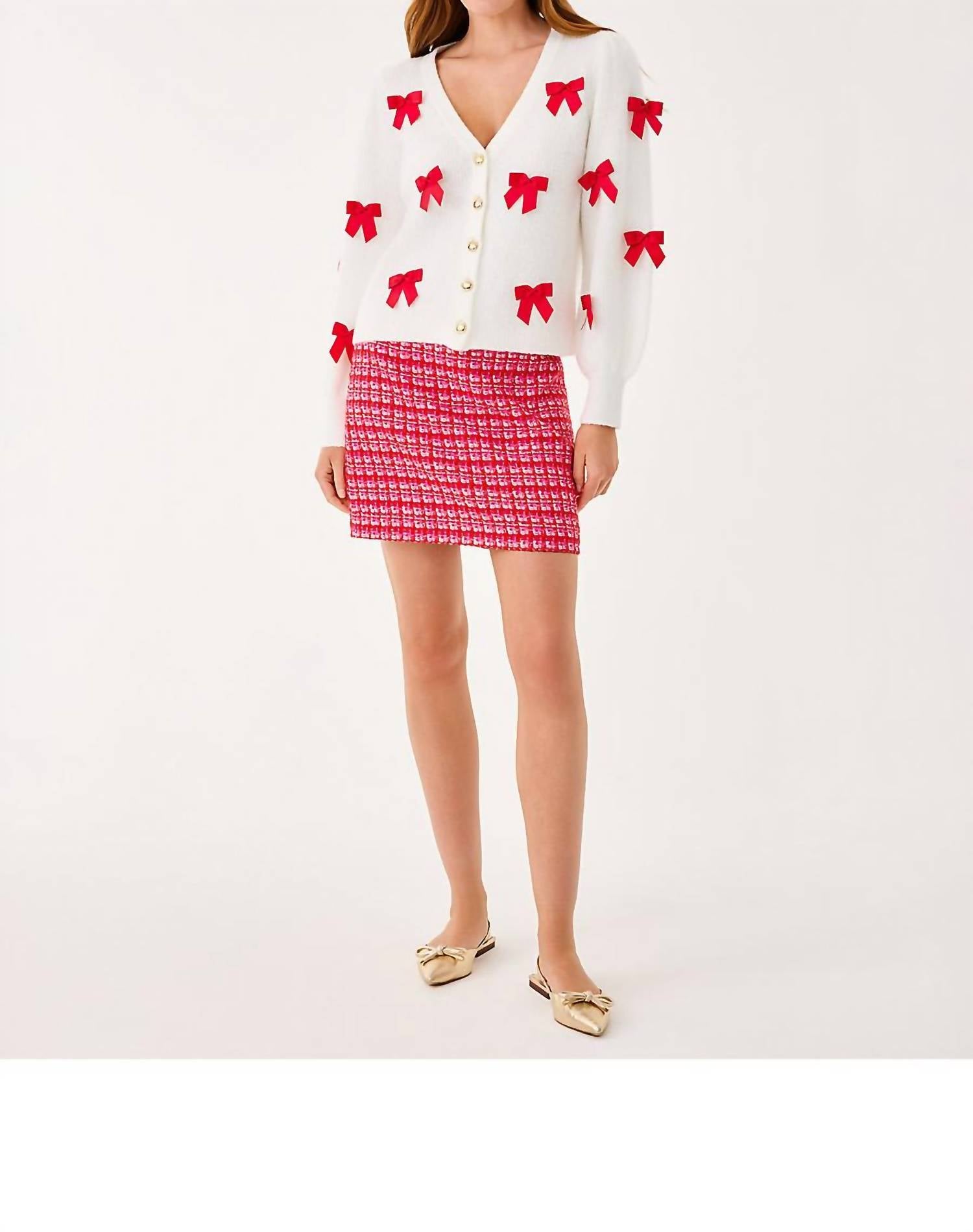 Lilly Pulitzer Kels Mini Skirt in cranberry red fiesta boucle 1 - women's skirt - view 6