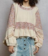 Pol - Ruffle Hem Floral Top