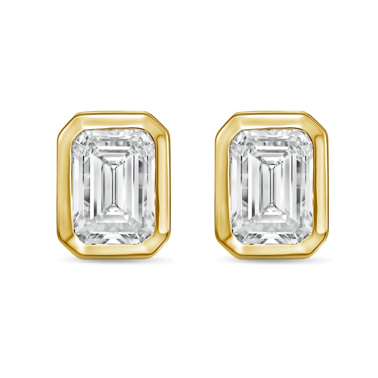 Diana M Jewels - Women's Emerald Lab-grown Diamond Stud Earrings (1.50 Tcw) - Petite