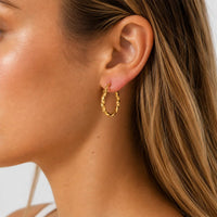 Gold & Honey - Women's Twisted Huggie Earrings